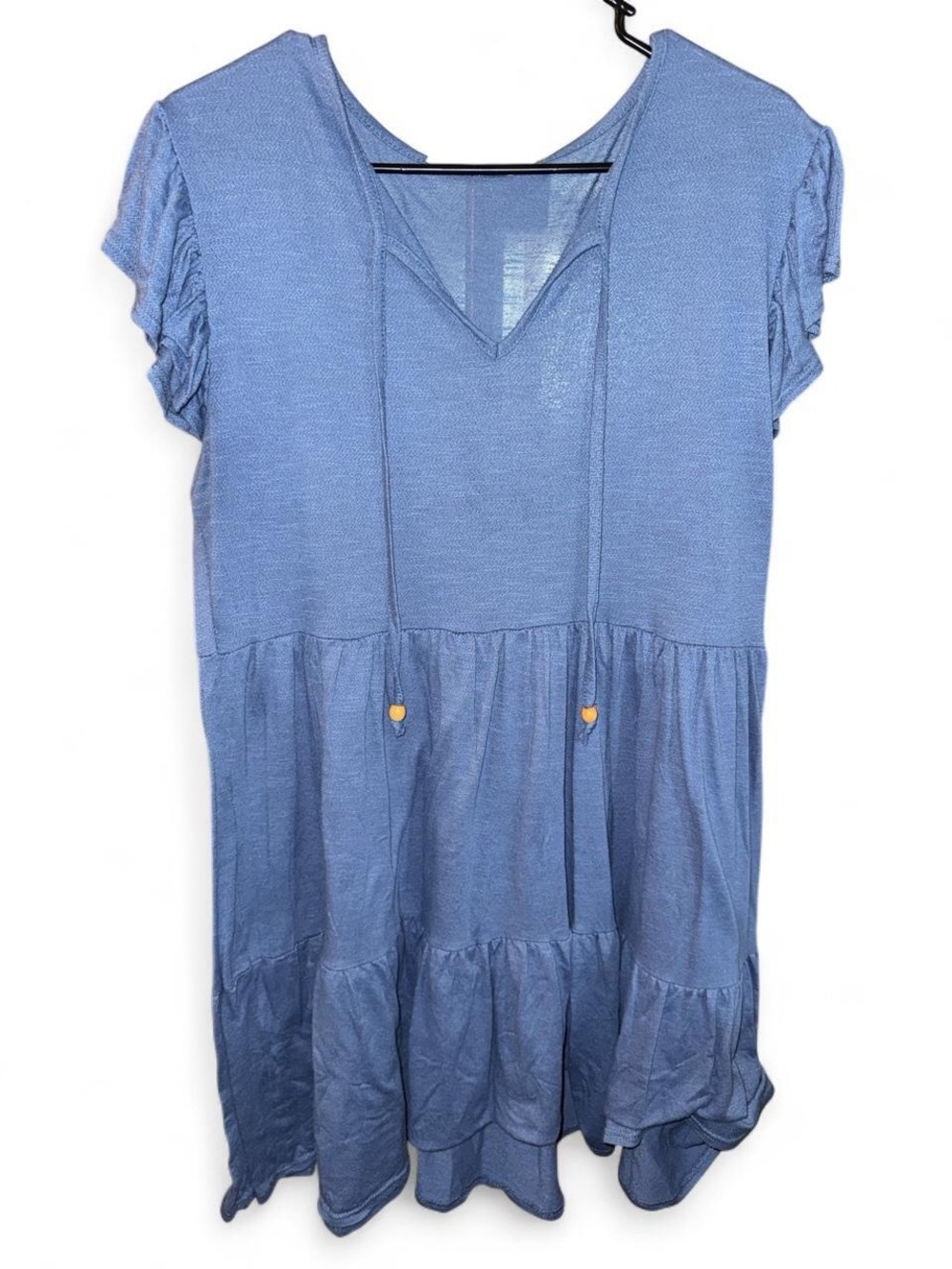 Women’s Tiffany & Grey Blue V-Neck Tiered Mini Dress - Size XL